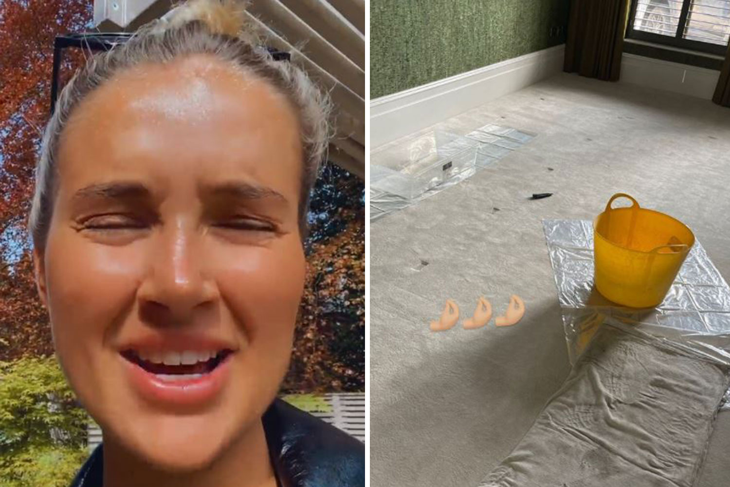 Horrified Molly Mae Hague reveals water gushing from the ceiling of £3.5m mansion