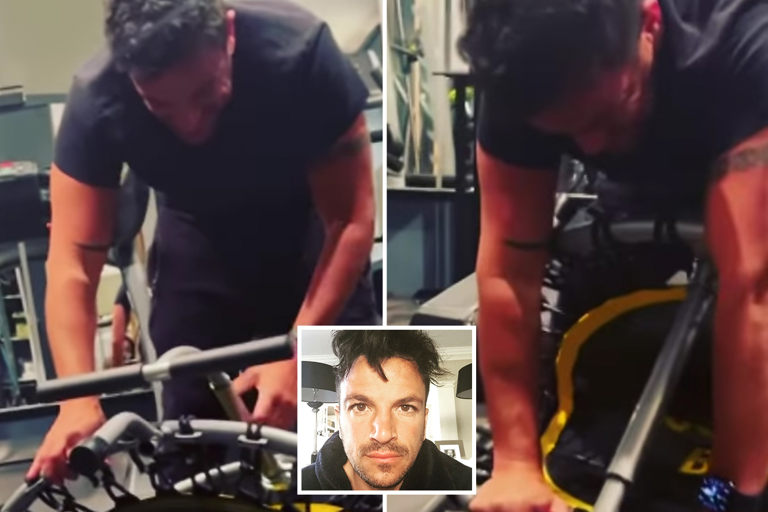 Peter Andre gives rare look inside home gym as he struggled to make trampoline