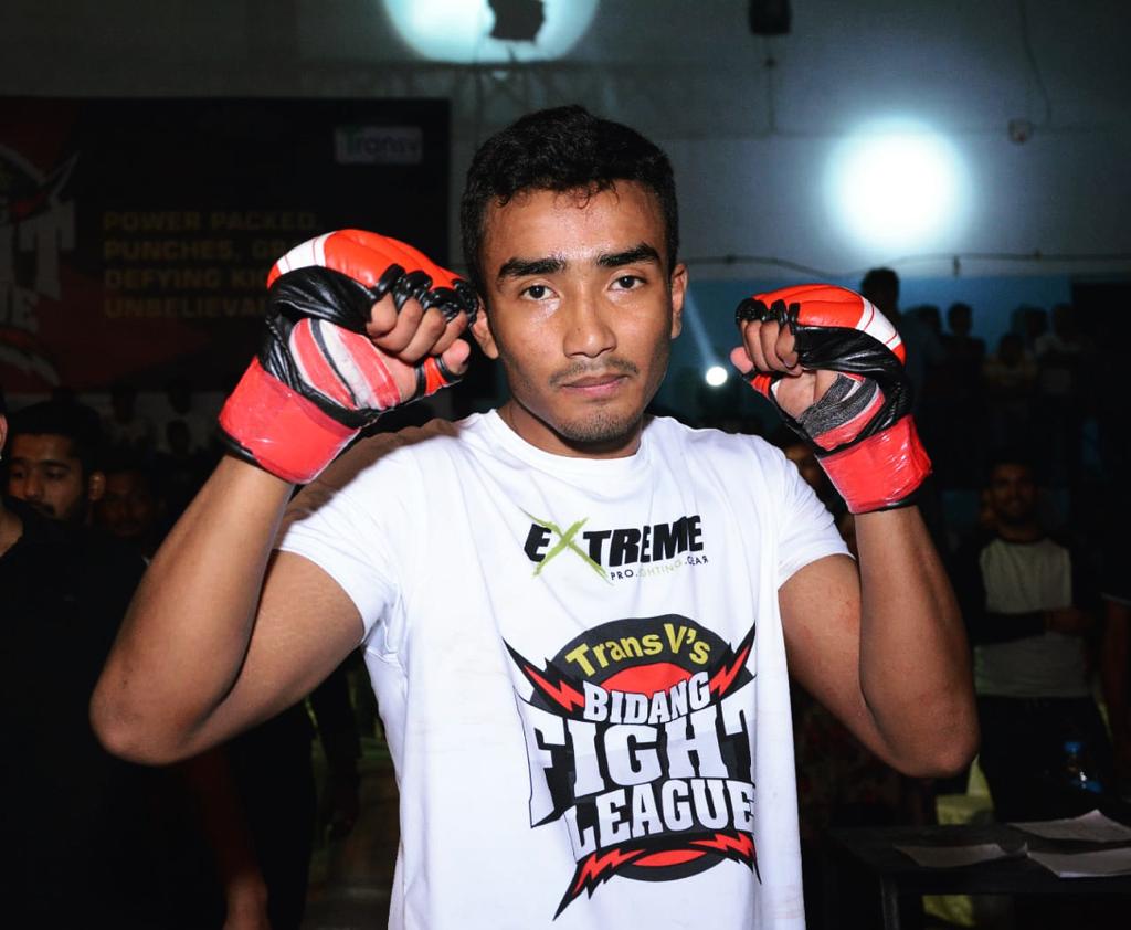 Manas Daimary the emerging pro fighter from Assam At National Pro-am Muaythai Championship